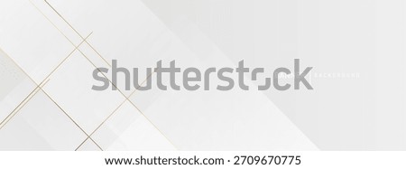 Banner background gray and white gradations slash shape and gold line .modern memphis background.vector illustration