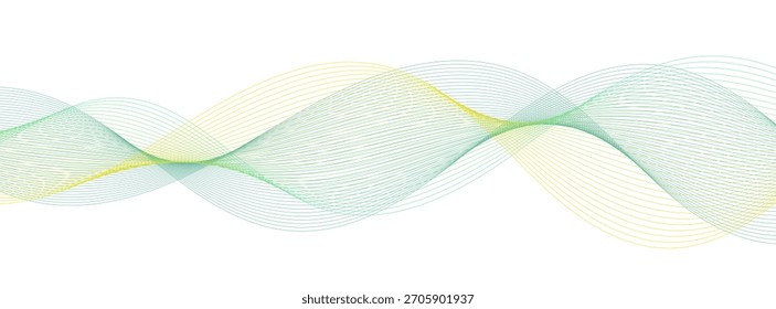 Fondo de Anuncio verde y amarillo forma de onda, abstracto Memphis, Vector EPS 10
