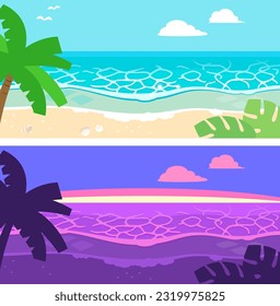 Banner background illustration of the beach