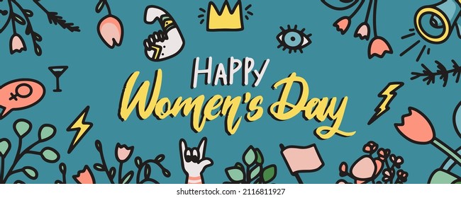 Banner background for International Women's Day. 