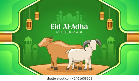 Banner background for islamic eid al-adha celebration