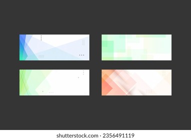 Banner background, Memphis abstract, 4 set collection, gradation, eps 10