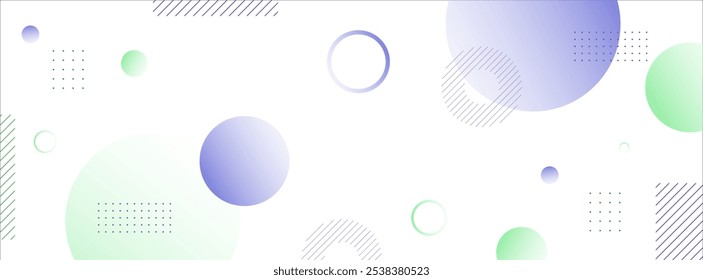 banner background minimalist,geometric shape,circle purple and green,line,shape memphis,eps 10