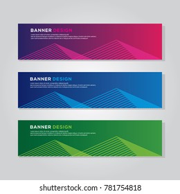 Banner background modern template design with lines style