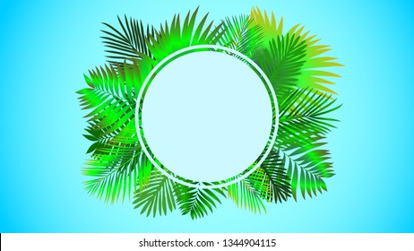 Banner, background palm leaves, vector