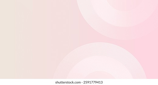 Banner background  pastel colorful  pink and yellow gradations. Circle effect abstract