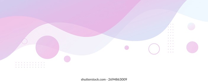 Banner Hintergrund rosa und blaue Wellenabstufungen Kreis shape.memphis.vector eps 10