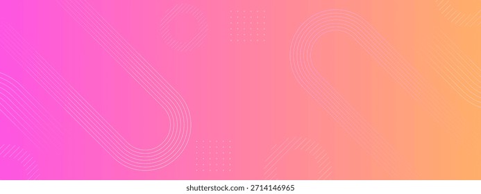 Banner background with pink and orange soft gradient and modern abstract shapes.