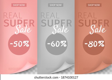 Banner background, poster, flyer with hot sale for ads. Trendy editable template for real super sale. Vector illustration