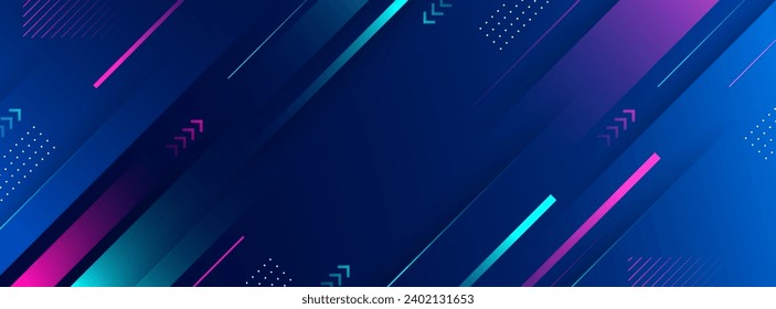 Banner background premium style . Dark blue gradation. Combination memphis style. Abstract . Modern style. Vector