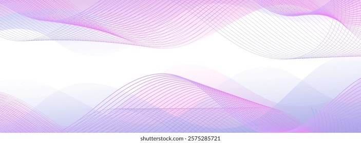 Banner background. purple and pink wave line effect style. modern background. simple design. template ads cover. Vector EPS 10