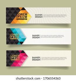 Banner background set.Modern design. with triangle geometric polygonal style vector illustration