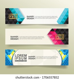 Banner background set.Modern design. with triangle geometric polygonal style vector illustration