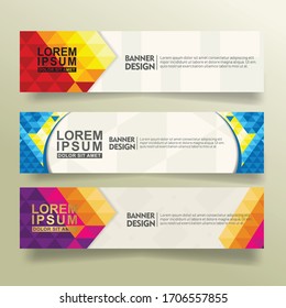 Banner background set.Modern design. with triangle geometric polygonal style vector illustration