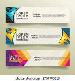 Banner background set.Modern design. with  triangle geometric polygonal style vector illustration