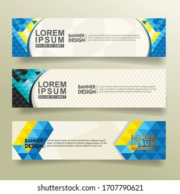 Banner background set.Modern design. with  triangle geometric polygonal style vector illustration