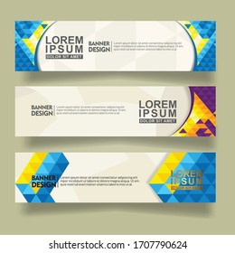 Banner background set.Modern design. with  triangle geometric polygonal style vector illustration