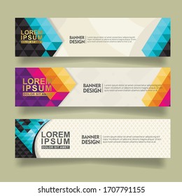 Banner background set.Modern design. with  triangle geometric polygonal style vector illustration