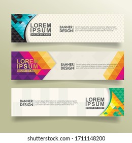 Banner background set.Modern design. with  triangle geometric polygonal style vector illustration