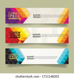 Banner background set.Modern design. with  triangle geometric polygonal style vector illustration