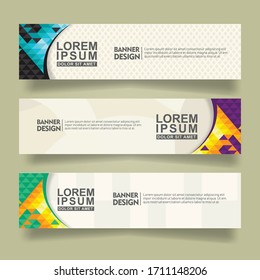 Banner background set.Modern design. with  triangle geometric polygonal style vector illustration
