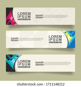 Banner background set.Modern design. with  triangle geometric polygonal style vector illustration