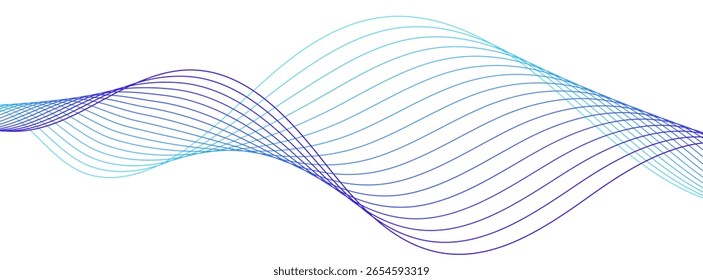 Fondo de Anuncio con líneas de ondas brillantes. gradaciones verdes y púrpuras. abstracto. Vector EPS 10