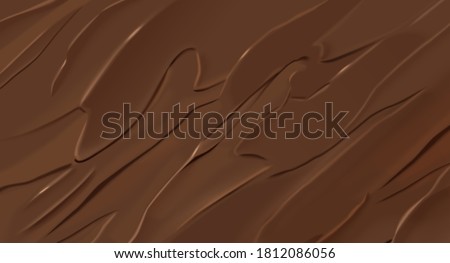 Banner background with smooth melted chocolate in 3d illustration
