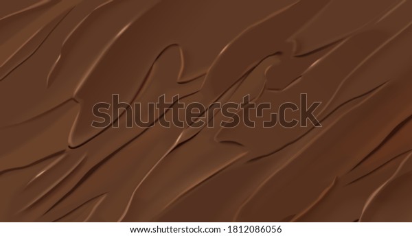 Banner background with smooth melted\
chocolate in 3d\
illustration