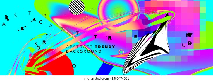 Banner background for social media promo, sale flyers and brochures. Trendy bauhaus glitch design. Eps10 vector illustration