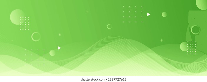 Banner background. soft green . wave effect. line. memphis abstract