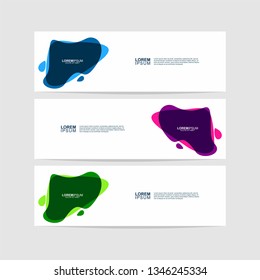 Banner background template. Collection of organic shaped web banner template. Modern template design. Vector illustration. Header - landing page Web Design Elements - Vector