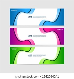 Banner background template. Collection of web banner template. Modern design. Vector illustration. Header - landing page Web Design Elements - Vector