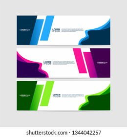 Banner background template. Collection of web banner template. Modern design. Vector illustration. Header - landing page Web Design Elements - Vector