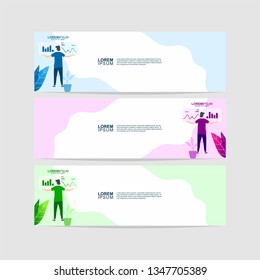Banner background template. Collection of web banner template. Modern design. Header. landing page Web banner Design Elements. Easy to edit and customize. Vector illustration - Vector