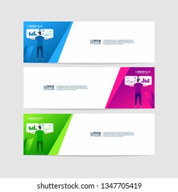 Banner background template. Collection of web banner template. Modern design. Header. landing page Web banner Design Elements. Easy to edit and customize. Vector illustration - Vector