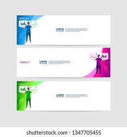 Banner background template. Collection of web banner template. Modern design. Header. landing page Web banner Design Elements. Easy to edit and customize. Vector illustration - Vector