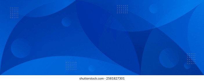 Banner background template. colorful, blue gradations. circle shape. memphis abstract eps 10