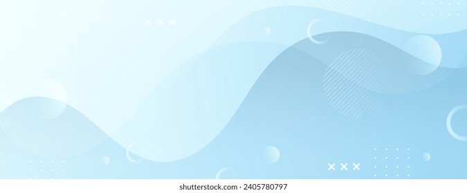 Banner background template. Colorful. Wave effect stacked. Geometric memphis style element. Abastract