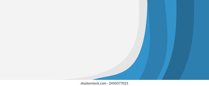 banner background template design with blue curved frame