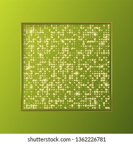 Banner background template with golden frame and glitter. Vector illustration.