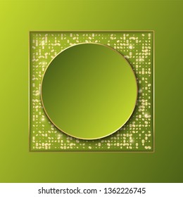 Banner background template with golden frames and glitter. Vector illustration.