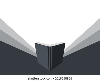 Banner or background for text. The light coming from the book. Background for advertising. Vector illustration