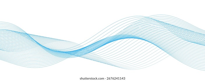Línea azul de la onda del fondo del Anuncio. Diseño simple. Vector EPS 01