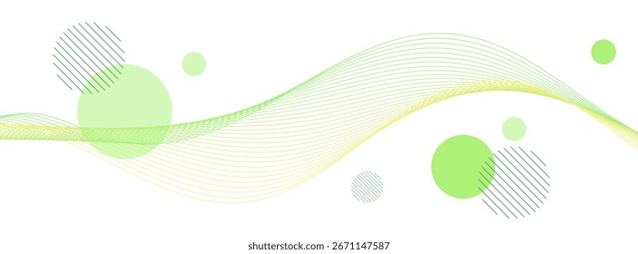 faixa de fundo onda verde e amarelo forma linha.abstract memphis.modern fundo.vetor eps 10