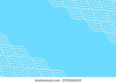 banner background with white abstract waves in the corner