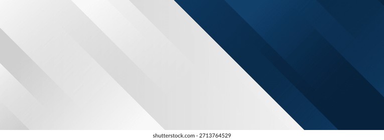 Fondo de Anuncio con capas diagonales blancas y azules y estilo limpio.