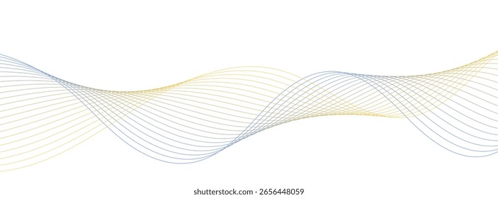 banner background yellow and blue line wavy .pattern.vector