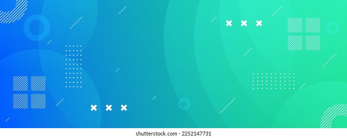 banner backgrounds. full of colors, gradient memphis effect, blue and green
