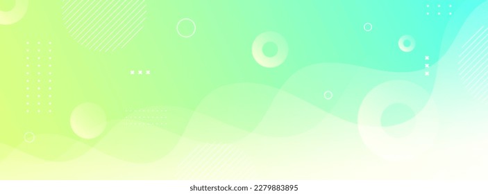 fondo de banner. lleno de colores, efecto de onda, verde y amarillo	